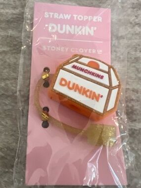 NWT | Stoney Clover Lane X Dunkin' Donuts Munchkins Straw Topper - Pink & Orange